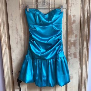80s style electric blue mini dress Sz am